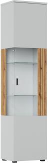 Hängevitrine Vitrine Vero 50 x 40 x 208 cm grau Evoke Eiche MDF, Türschlag rechts