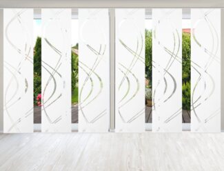 HOME WOHNIDEEN Schiebegardine TIBERIO 6er SET, Paneelwagen (6 St), blickdicht, Schiebegardine 6er SET TIBERIO