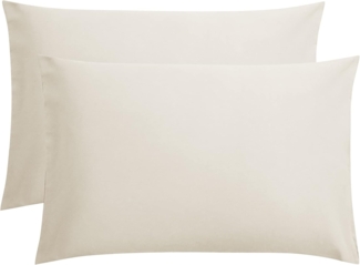 Sleeptime Kissenbezug 60x70 Beige - 2er Set - 100% Baumwolle - Kissenhülle 60x70 - Mit Hotelverlsuss
