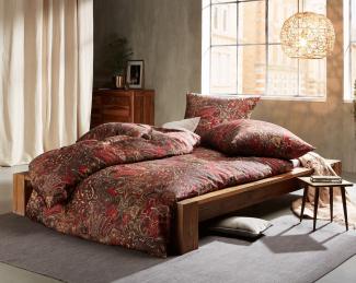 Mako Satin Paisley Bettwäsche orientalisch rot 140x200 + 70x90