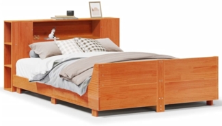 vidaXL Massivholzbett ohne Matratze Wachsbraun 160x200 Kiefernholz 3323646