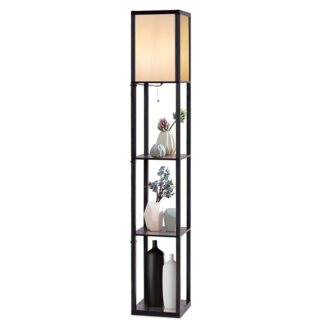 COSTWAY Stehlampe Stehleuchte, ohne Leuchtmittel, Warmweiß, mit 3-Ebenen