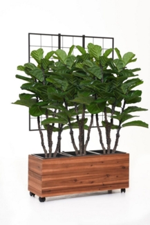 VIVANNO Pflanzkübel Holz ESPALIER Kasten - Braun (1 St), 80 x 28 x 134 cm