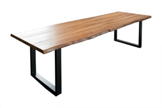 Esstisch Baumkante massiv Akazie natur 240 x 100 schwarz LIAM 68918903