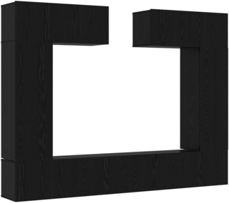 vidaXL 8-teiliges TV-Schrankset Wandmontierte schwarze Eiche Spanplatte 3332583