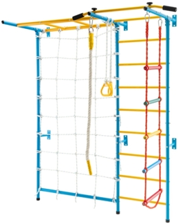 Gymnastikgerät 7 in 1 Kinder Kletterwand mit Netz 197,5 x 83,5 x 223 cm