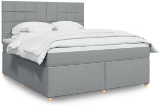 vidaXL Boxspringbett mit Matratze Hellgrau 180x200 cm Stoff 3293659