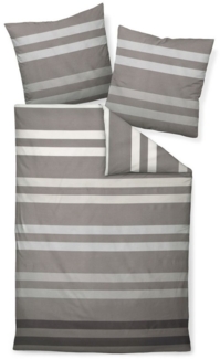 Bettwäsche J. D. Mako-Satin, grau, BL 135x200 cm