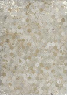 Teppich SchoenesWohnen24 Spark 210 Elfenbein / Gold 120cm x 170cm