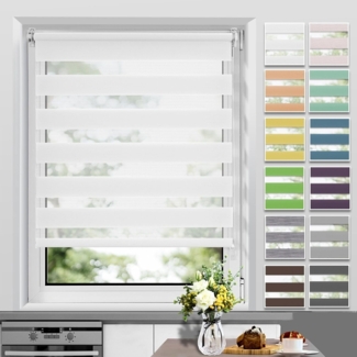 plissee ohne bohren Verdunkelung Doppelrollo Klemmfix 80x120cm Duo