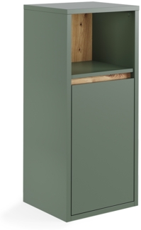 Vicco Midischrank Grün/Artisan 33x80 cm mit Tür und offenem Regal, Viola