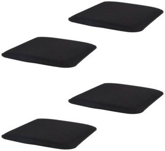 IDIMEX Sitzkissen GRACE, Rutschfeste Stuhlkissen 4er Set, Stuhlauflagen gepolstert Filz schwarz