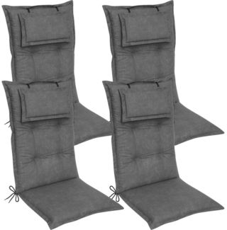 DILUMA Hochlehnerauflage Hochlehner Auflage Florence mit Kopfpolster 120x50x8 cm, (4 St)