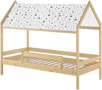 Kinderbett Hausbett 90x200 Massivholz Einzelbett V-60. 58-09 Federleisten