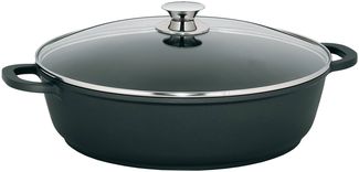 Servierpfanne Kerros 36 cm, Aluminium, Schwarz