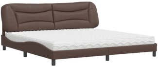 vidaXL Bett mit Matratze "Hvar" Braun 200x200 cm Kunstleder 3208747