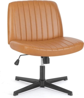 Fanttik Bürostuhl Ohne Armlehne Schneidersitz Stuhl, Drehstuhl höhenverstellbar, Schreibtischstuhl mit Mittlerer Rückenlehne, Schminkstuhl