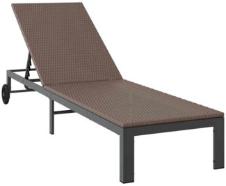 vidaXL Sonnenliege 1-Person Braun 60 x 200 x 27cm Poly-Rattan 42004128