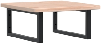 vidaXL Waschtischplatte mit Halterung Stahl und Massivholz Eiche 3302381