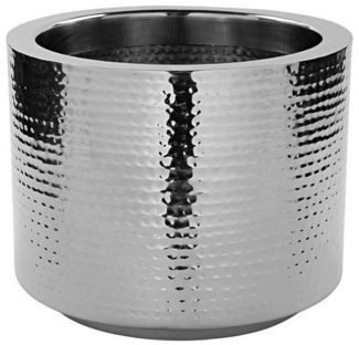 Fink Übertopf NOSSA Übertopf - H. 22 cm x Ø 27,5cm - silber - Edelstahl - Pflanztopf (Übertöpfe - Topf für Pflanzen), Moderner Blumentopf - Pflanzkübel - Vielseitiger Topf für Pflanzen