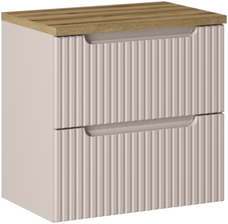 Waschtischunterschrank 60cm, kaschmir und Eiche, NEWPORT-56-CASHMERE