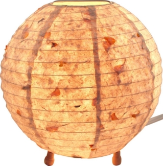 Guru-Shop Tischleuchte Coronada round Reispapier Tischlampe Flower, Leuchtmittel nicht inklusive