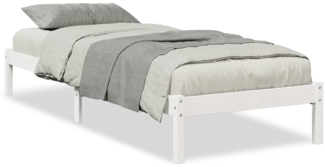 vidaXL Massivholzbett Extra Lang ohne Matratze Weiß 100x220 Kieferholz 852419