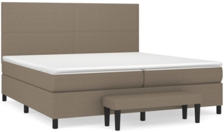 vidaXL Boxspringbett mit Matratze Stoff Taupe 200x200 cm, Härtegrad: H2 [3136465]