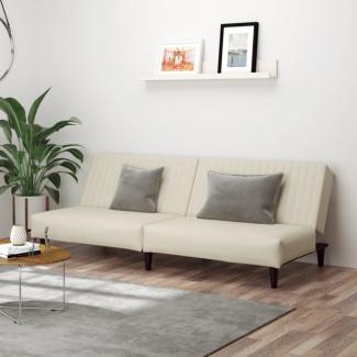 vidaXL Schlafsofa 2-Sitzer Creme Samt