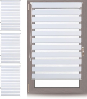 4 x Doppelrollo Klemmfix Weiß 85x150 cm 10030270