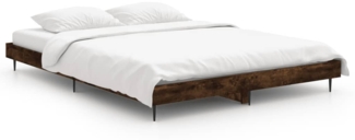 vidaXL Bettgestell Räuchereiche 135x190 cm Holzwerkstoff 832290