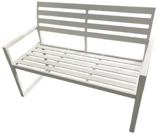 Gartenbank 2-sitzer 122 cm Aluminium weiss