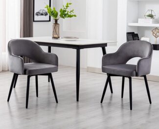 WAHSON OFFICE CHAIRS Esszimmerstuhl 2er Set Drehstuhl Samt Modern Küchenstühle Polsterstuhl
