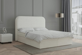 MOEBLO Boxspringbett aus Bouclé Bett 07 (Bonell, Topper, Doppelbett gepolstertes Kopfteil mit Bettkasten Boxspringbett, aus Boucle, Polsterbett Kontinentalbett, Polsterbett Kontinentalbett), Boxspring, (BxHxT):158/178/198 x 120 x 214 cm