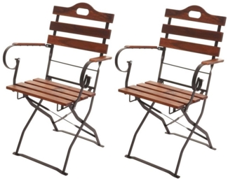 MCW Gartenstuhl MCW-J40-S (2er), Zusammenklappbar, Hochwertige Verarbeitung, Platzsparende Lagerung