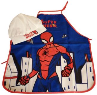 Spiderman Kochschürze Kochschürze für Kinder mit Kochmütze, Spiderman "Super Hero"