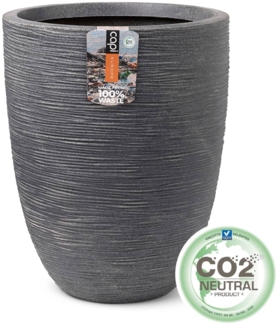 Capi Vase Waste Rib Elegant Niedrig 46x58 cm Grau 442102
