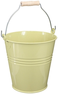 Viana Übertopf Eimer Metall Blumentopf Übertopf Grüngelb 26x22,5x23cm Landhaus-Stil