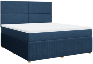 vidaXL Boxspringbett mit Matratze Blau 180x200 cm Stoff 3292134