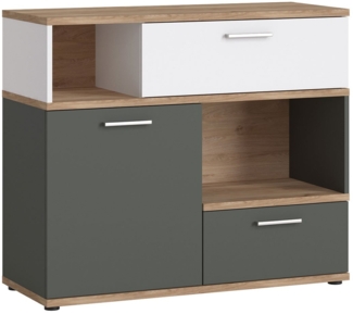 Kommode Teenie / Twenty , Holzwerkstoff , Schwarz, Weiß , 100 x 86 x 40 cm