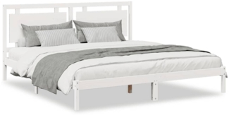 vidaXL Massivholzbett Extra Lang ohne Matratze Weiß 200x220 cm 3309208
