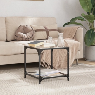 vidaXL Couchtisch mit Glasplatte Transparent 40x40x40 cm Stahl 845962