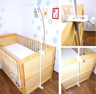 Primawela Betthimmel aus weißem Chiffon mit Baumwollabschluss für Baby Kinder Bett