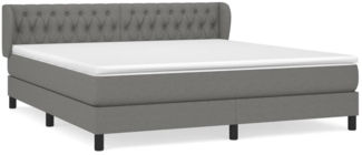 vidaXL Boxspringbett mit Matratze Dunkelgrau 180x200 cm Stoff, Härtegrad: H2 [3126502]