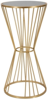Natur24 Beistelltisch Tavolinetto Beistelltisch 40 x 40 x 80 cm Metall MDF Spiegel Gold