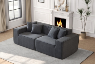 Fanttik 2-Sitzer Schaumstoff Sofa B/T/H: 200/90/65 cm, Modernes Polstersofa mit Cordstoff für Wohnzimmer, Wohnung, Büro
