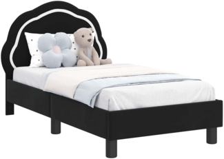 vidaXL Kinderbettgestell mit Kopfteil Schwarz 70x140 cm Samt 42010896