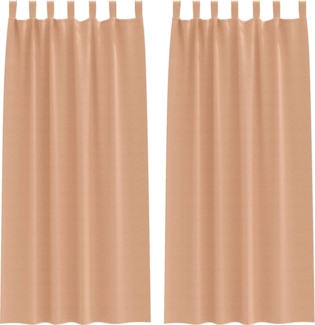 vidaXL Verdunkelungs-Vorhänge mit Ringen Hellbraun Polyester 4107591