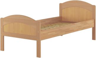 Massivholzbett geschwungenes Seniorenbett Buche natur 90x200 Einzelbett Bettgestell Holzbett 60.75-09FL