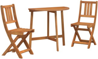 vidaXL 3-teiliges faltbares Garten Bistro Set aus massivem Akazienholz 3324839